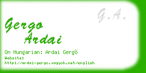 gergo ardai business card